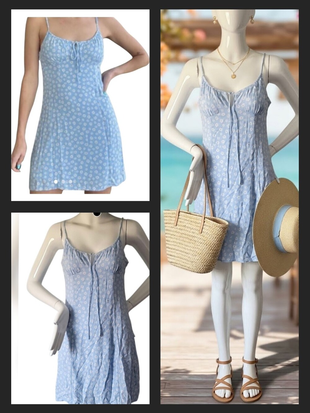 NEW Aeropostale Light Sky Blue Floral Mini Dress -